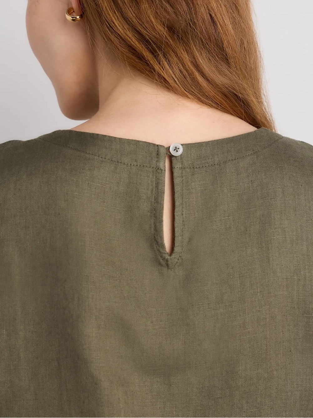Quince 100% European Flax Linen Sleeveless Tank Top Olive Sage Green Sz. Small - Picture 2 of 9